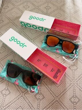 Goodr BFG Sunglasses Brown Black Just Knock it on & Beelzebub’s Bourbon Burpees